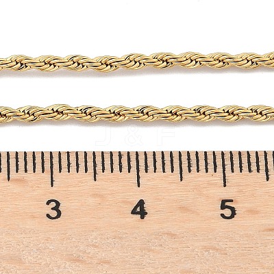 Ion Plating(IP) 304 Stainless Steel Rope Chain Necklaces NJEW-F226-03G-02-1