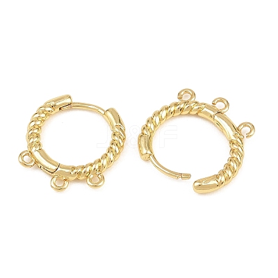 Brass Huggie Hoop Earring Findings KK-H292-37G-01-1