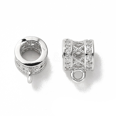 Brass Micro Pave Cubic Zirconia Tube Bails ZIRC-P112-02P-1