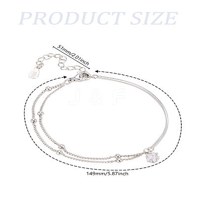 1Pc Brass Satellite Chains Double Strand Bracelets for Women BJEW-LP0004-45-1