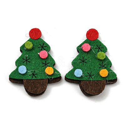 Christmas Trees Non-woven Fabrics Cabochons FIND-K015-01B-1