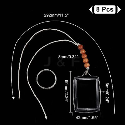 8Pcs Plastic Badge Holder Pendant Decoration HJEW-CA0001-19-1