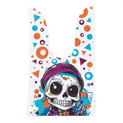 100Pcs Rabbit Shaped Halloween Candy Plastic Bags ABAG-U001-02N-1
