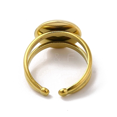 Ion Plating(IP) 304 Stainless Steel Cuff Ring Settings STAS-E202-02C-G-1