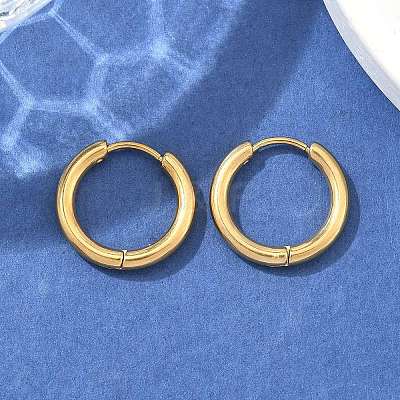 Ion Plating(IP) 304 Stainless Steel Huggie Hoop Earrings EJEW-F111B-17mm-G-1