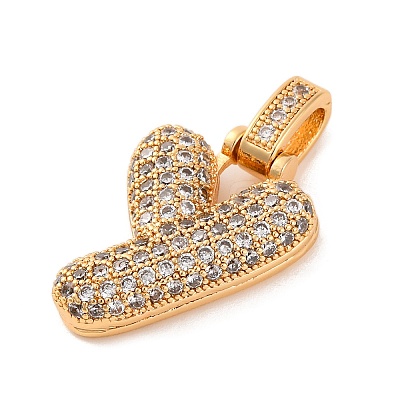 Brass Micro Pave Cubic Zirconia Pendants KK-C076-29Y-G01-1