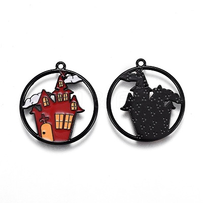 Halloween Theme Alloy Enamel Pendants ENAM-J649-12B-01-1