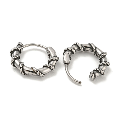 316 Surgical Stainless Steel Hoop Earrings EJEW-D096-19F-AS-1