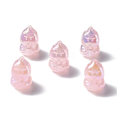 UV Plating Rainbow Iridescent Acrylic Beads PACR-M003-15-1