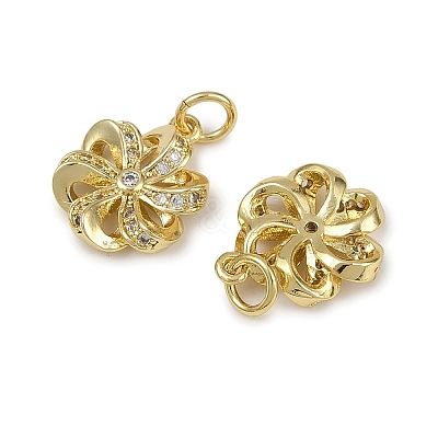 Brass Micro Pave Cubic Zirconia Pendants KK-I358-063G-H-1
