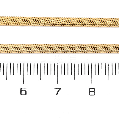 PVD Vacuum Plating 304 Stainless Steel Herringbone Chain Necklaces X-NJEW-F227-02G-04-1