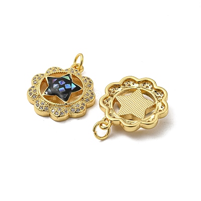 Brass Micro Pave Cubic Zirconia Pendants KK-H457-02G-03-1