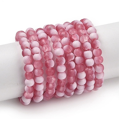 Frosted Crackle Glass Beads Strands GLAA-U001-4mm-M13-1