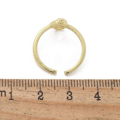 Brass Micro Pave Cubic Zirconia Cuff Rings for Women RJEW-C126-05G-1