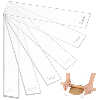12Pcs 6 Style Transparent Acrylic Clay Press Board TOOL-BC0002-62-1