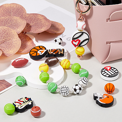 Sports Silicone Beads SIL-SC0002-40-1