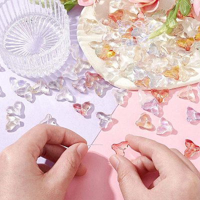 100Pcs Transparent Glass Beads GLAA-CJ0002-39-1