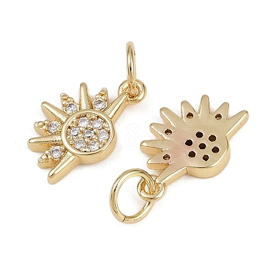 Brass Micro Pave Cubic Zirconia Pendants KK-B150-02G-01-1