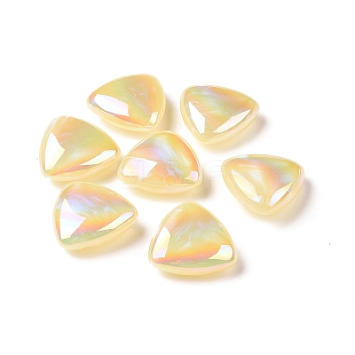 Rainbow Iridescent Plating Acrylic Beads OACR-A010-11B-1