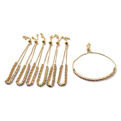 Adjustable Brass Enamel Slider Bracelets BJEW-L652-23-G-1