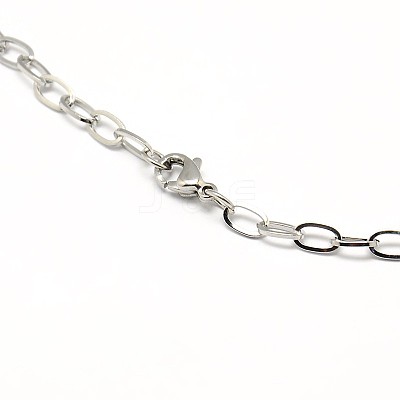 Non-Tarnish 304 Stainless Steel Cable Chain Necklace Making X-STAS-A028-N091P-1