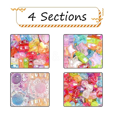 4 Style Transparent Acrylic Beads MACR-YW0001-61-1