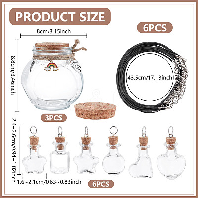 Transparent Glass Empty Bottles AJEW-NB00009-1