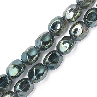 Electroplate Glass Beads Strands EGLA-N008-016-B01-1