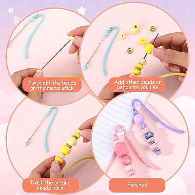 11Pcs 11 Colors Alloy Bookmarks AJEW-SZ0002-53-1