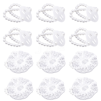 12Pcs 2 Styles Plastic Imitation Pearl Stretch Bracelets BJEW-GF0001-02-1