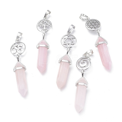 Natural Rose Quartz Pointed Big Pendants G-D0021-01P-22-1