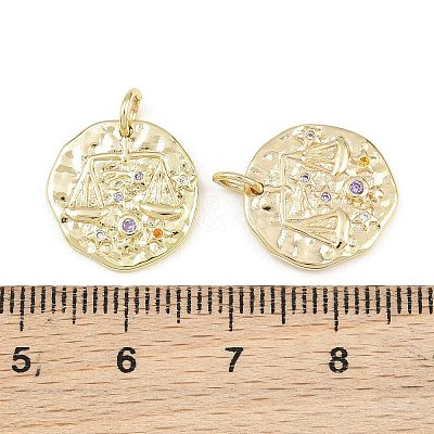 Brass Micro Pave Colorful Cubic Zirconia Charms CU-CBA764E-03-G-1