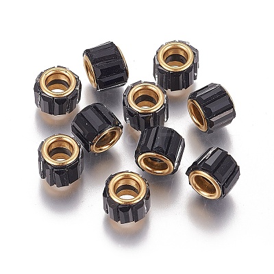 Brass Cubic Zirconia European Beads KK-E772-01J-1