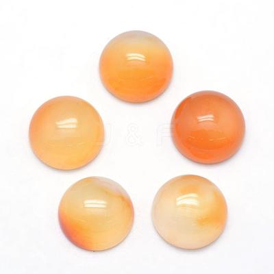 Natural Yellow Agate Cabochons G-P393-R17-12mm-1