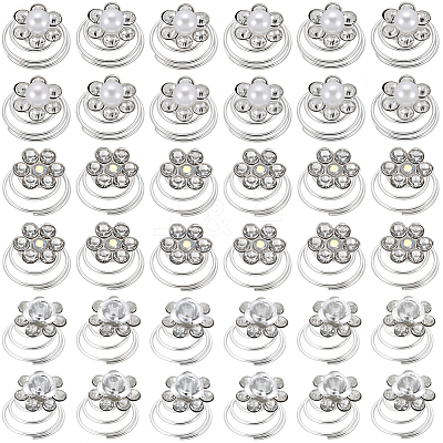 60Pcs 3 Styles Spiral Hair Pin Coil Iron Hair Accessories OHAR-SP0001-10B-1