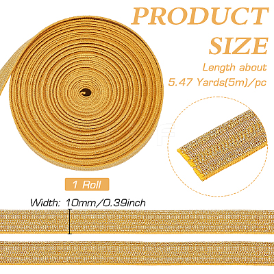 Polyester Striped Ribbon OCOR-WH0091-40A-02-1-1