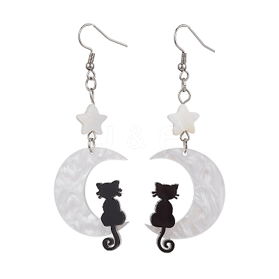 Acrylic Dangle Earrings EJEW-JE06333-03-1