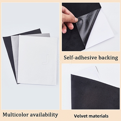 Rectangle Self Adhesive Velvet Patches AJEW-WH20011-11A-1