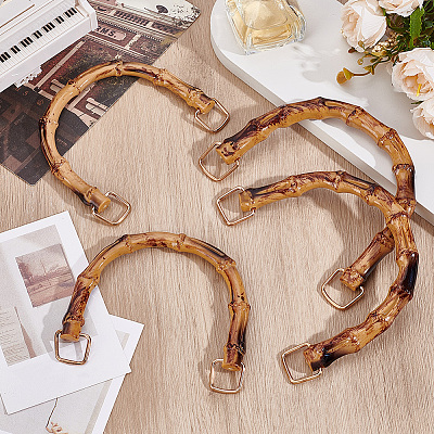 4Pcs 2 Styles Resin Imitation Bamboo Bag Handles DIY-BBC0002-90B-1