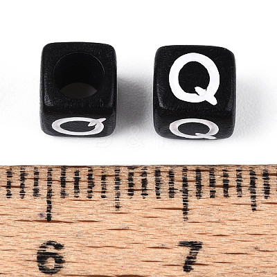 Initial Acrylic Horizontal Hole Beads OACR-ZX006-35Q-1