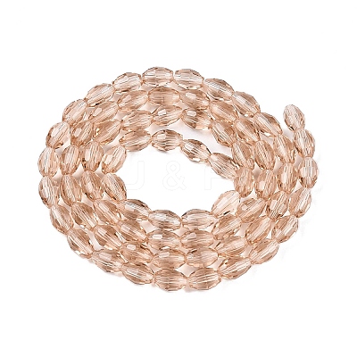 Transparent Glass Beads Strands EGLA-A037-T6x8mm-D04-1