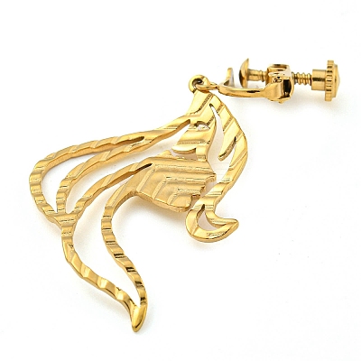 Ion Plating(IP) 304 Stainless Steel Earrings for Women EJEW-E304-08G-1
