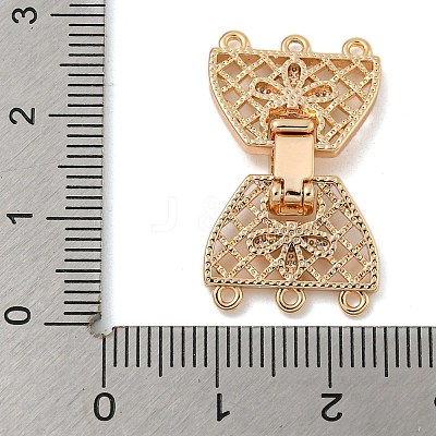 Brass Fold Over Clasps X-KK-N254-117G-02-1