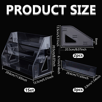 3-Tier Acrylic Display Riser Stands for Cosmetic Jewelry ODIS-WH0043-217C-1