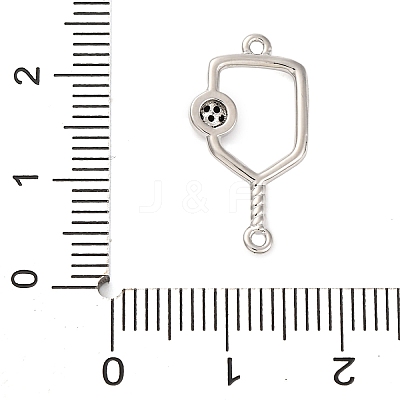 Brass Black Enamel Connector Charms KK-NH0005-02P-1