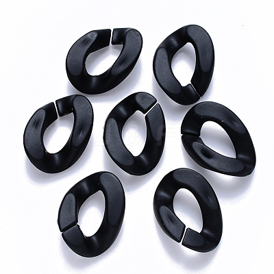 Opaque Spray Painted Acrylic Linking Rings OACR-S036-001B-I07-1