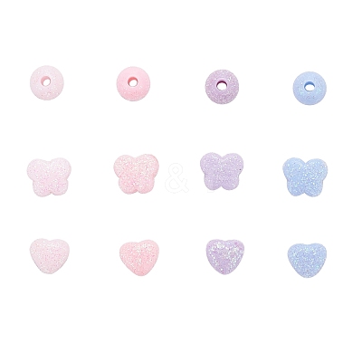 240Pcs 12 Style Opaque Acrylic Beads MACR-FS0001-05-1