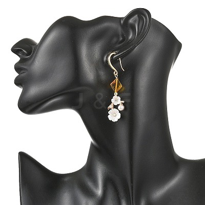 Alloy & Resin & Acrylic Pearl Dangle Earrings EJEW-JE07366-1