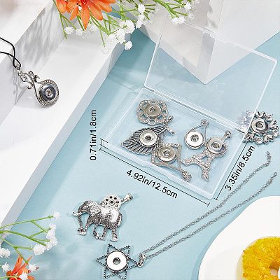 9Pcs 9 Style Alloy Hang Snap Base Big Pendants FIND-GF0004-30-1