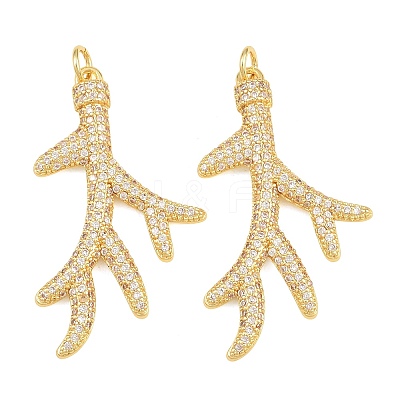 Brass Micro Pave Cubic Zirconia Pendants CU-CBAB3AD-01G-01-1